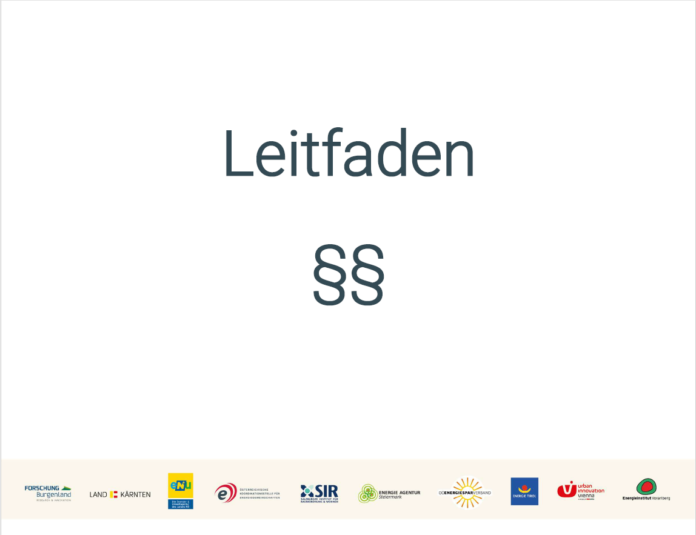 Schriftzug Leitfaden und 2 Paragraph Zeichen