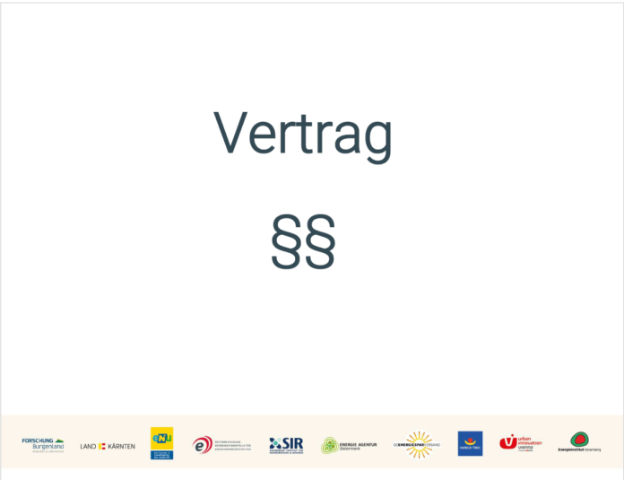 Schriftzug Vertrag und 2 Paragraph Zeichen