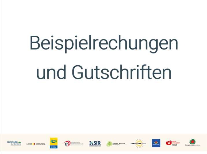 Schriftzug "Beispielrechnungen und Gutschriften"